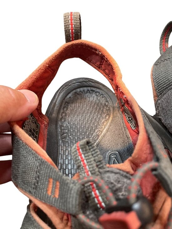 Keen mens brown orange leather anatomic hiking water sandals sz 11 SKU 10-317